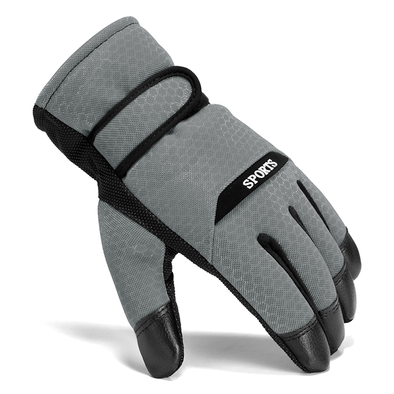 男士冬季加绒防风摩托车滑雪手套