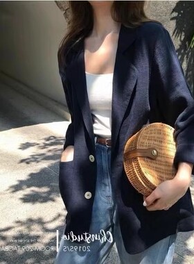 胖mm200斤棉麻小西装外套女春夏新款薄款修身七分袖大码亚麻西服