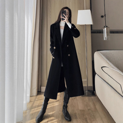 胖MM新款秋冬毛呢外套中长款