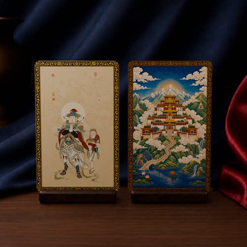 天王立像汉传小卡白描设色人物画双面满版印刷高清便携文创收藏卡