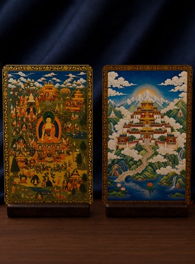 释迦牟尼佛生平组画藏式唐卡小卡双面满版印刷高清便携文创收藏卡