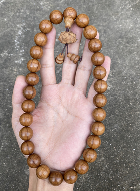 精品六道木手串男老料15mm莲花佛珠手串手持女文玩佛珠念珠