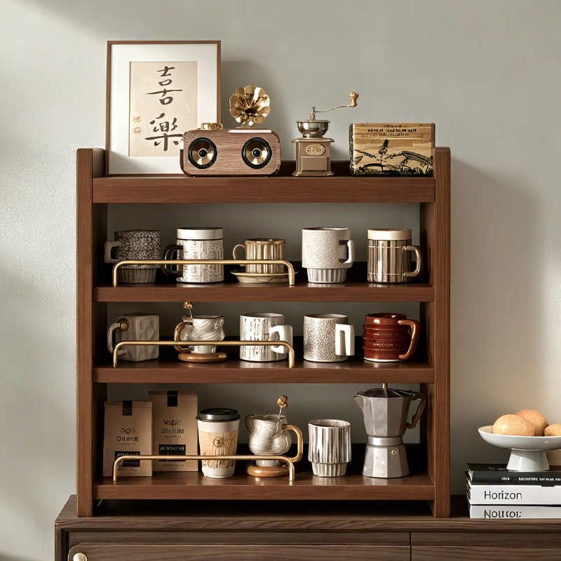 中古风台面餐桌杯子收纳置物架