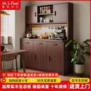 实木生态板餐边柜靠墙一体厨房橱柜客厅置物柜轻奢酒柜家用储物柜