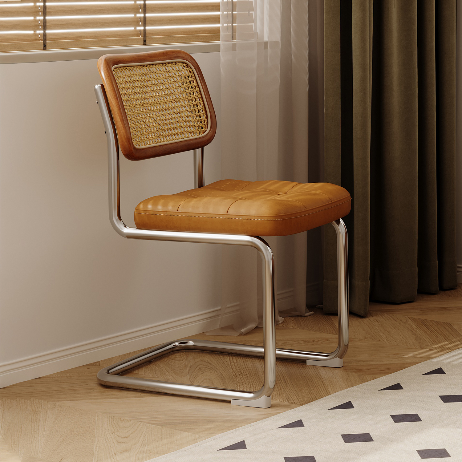 中古藤编餐椅家用网红餐桌靠背