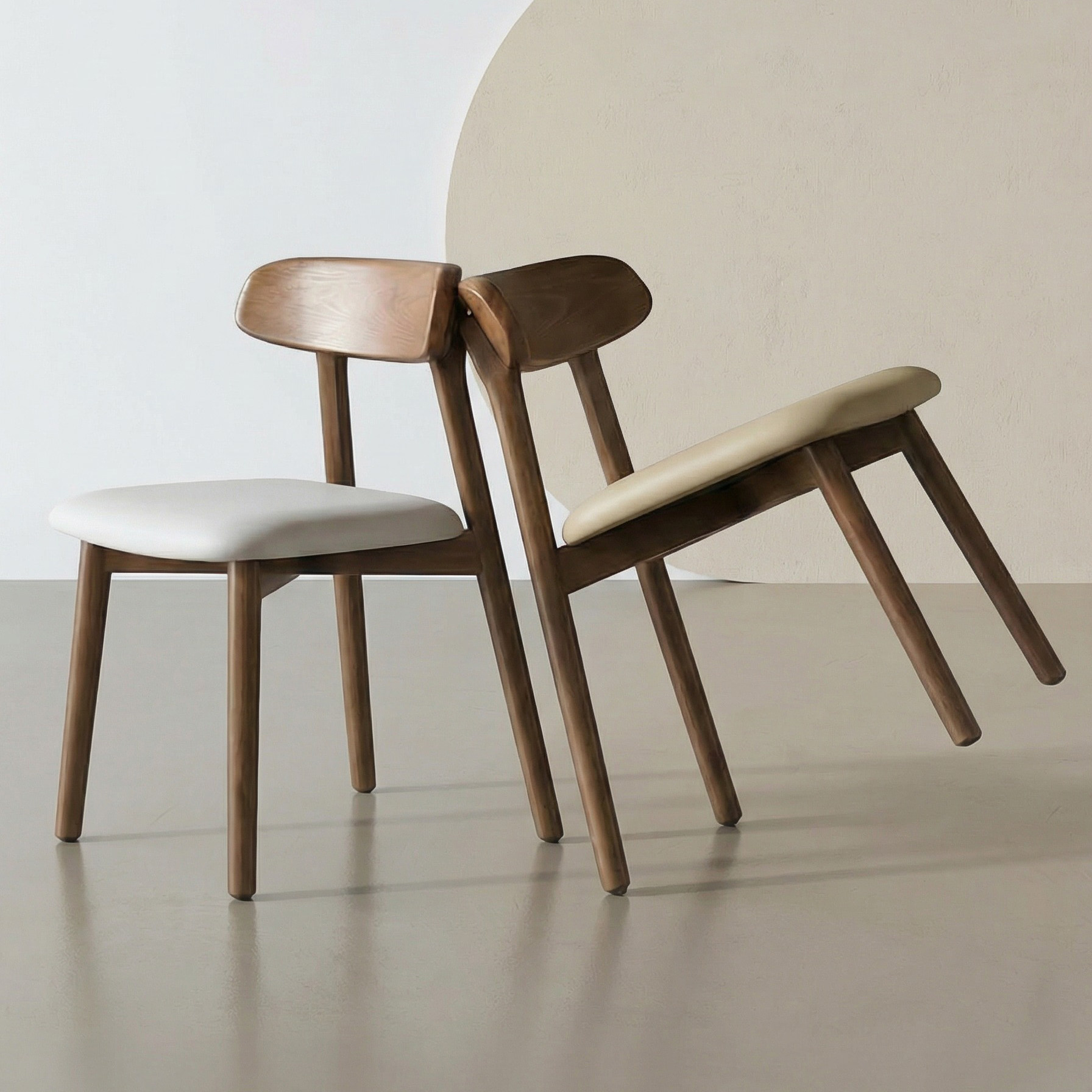 北欧实木餐椅家用中古风靠背餐厅餐桌椅子意式简约轻奢软包书桌椅