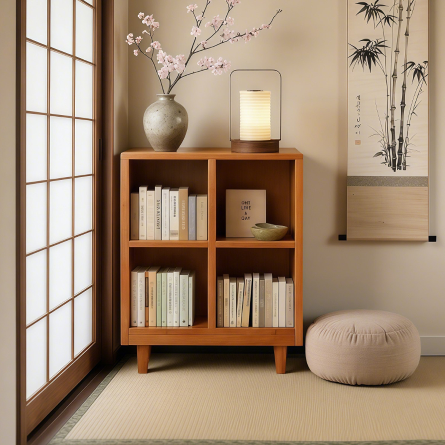实木矮书柜置物架日式储物柜自由组合格子柜靠墙储物柜一体展示柜,住宅家具,书架,淘宝优惠券,粉丝福利购,淘宝优惠卷