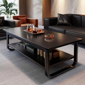 实木茶几商务办公室简约大气会客厅轻奢高级感商用茶几长方形桌子