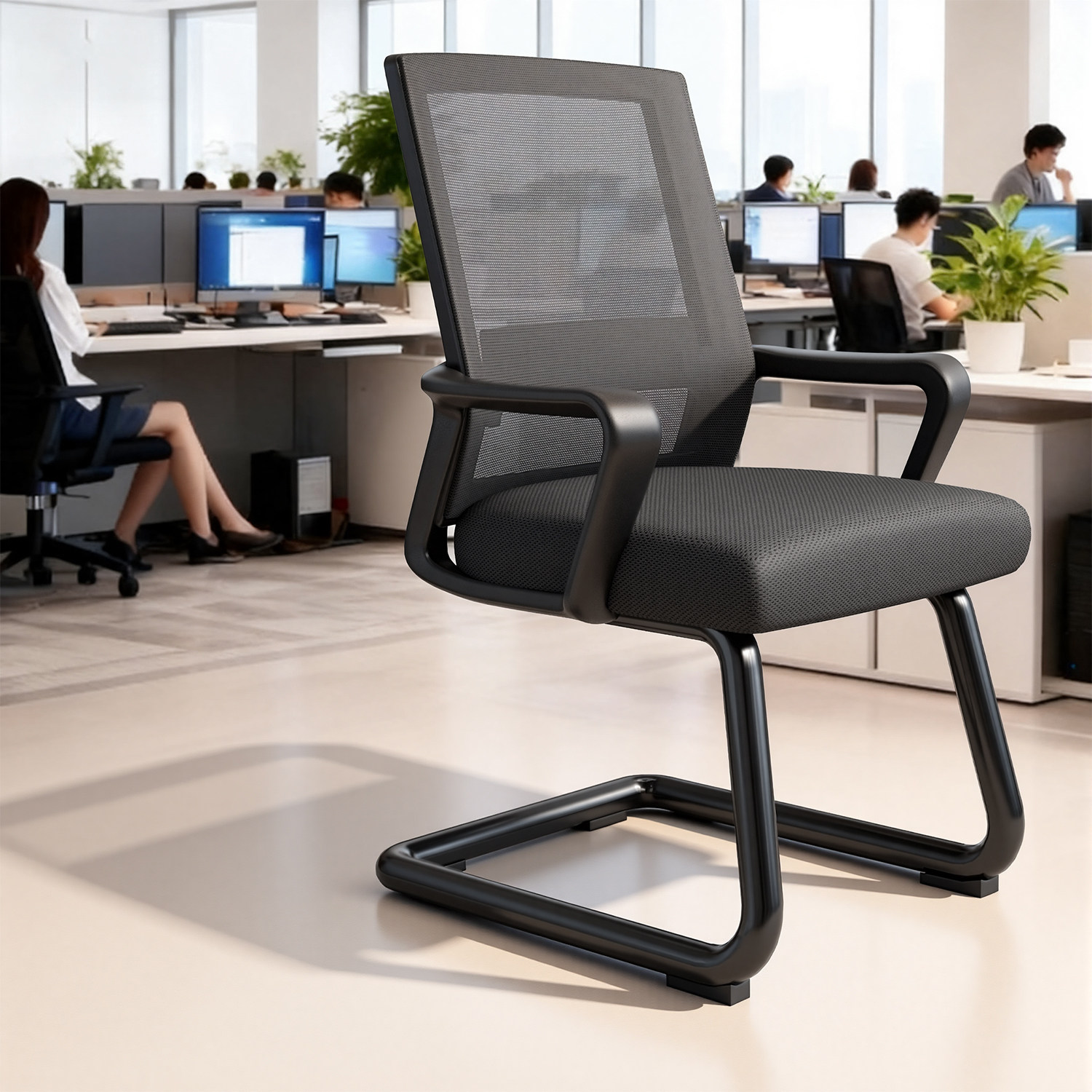 职员办公椅结实耐用弓形电脑椅舒适久坐凳子工位办公室椅子会议椅