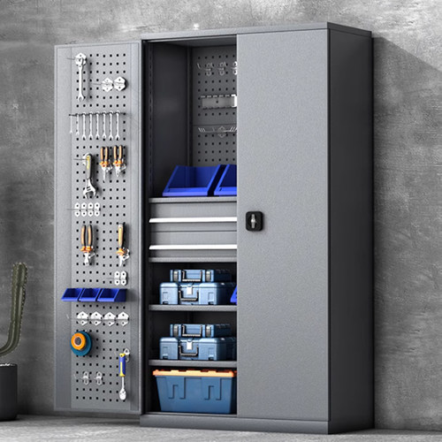 柜门上金属洞洞板置物架五金工具挂板挂钩配件车间文件柜工具柜