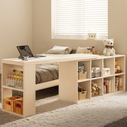 卧室实木床边桌收纳柜