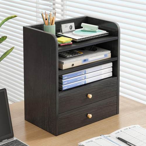 办公桌置物架带抽小柜子工位改造