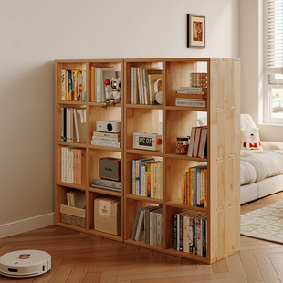 实木隔断柜沙发边柜落地置物书架客厅多层储物一体收纳书柜玄关柜