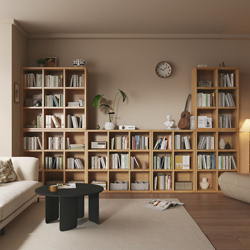 全实木组合柜松木书柜