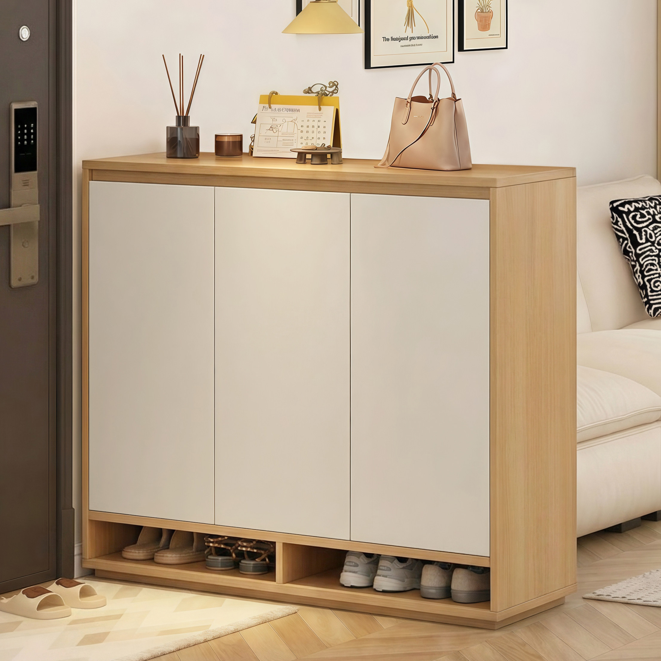 入户隔断鞋柜家用门口2025新款室内玄关走廊进门一体实木收纳柜,住宅家具,鞋柜,淘宝优惠券,粉丝福利购,淘宝优惠卷