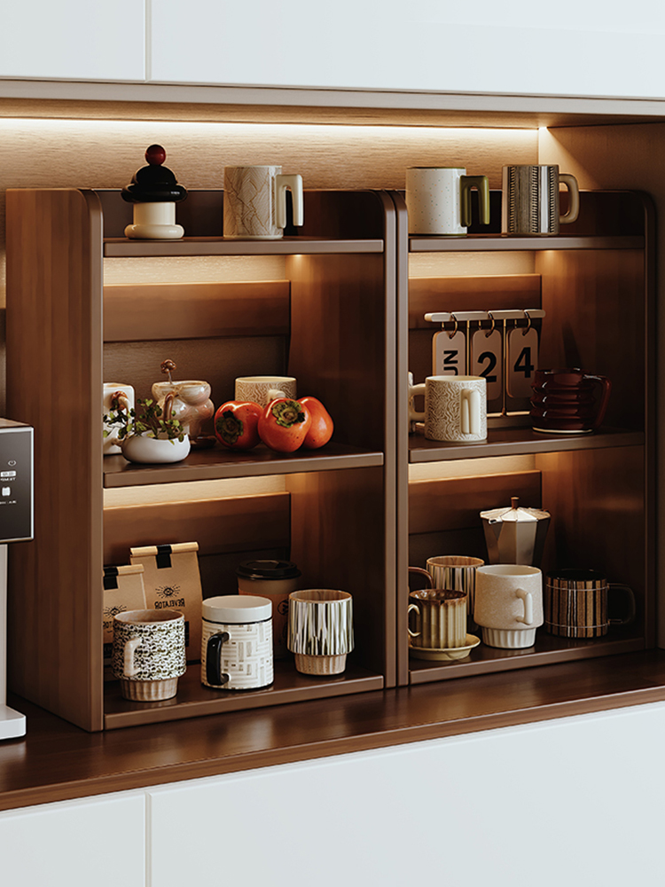 杯架杯子收纳置物架餐桌茶杯茶具桌面整理咖啡杯餐边柜实木收纳架