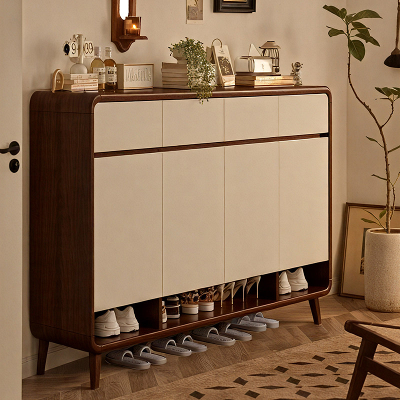 入户鞋柜家用门口2025新款进门玄关实木收纳柜一体靠墙走廊鞋架,住宅家具,鞋柜,淘宝优惠券,粉丝福利购,淘宝优惠卷