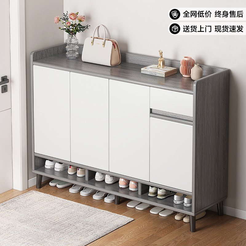 鞋柜家用门口收纳柜一体靠墙国家补贴2026新款入户门玄关实木鞋架