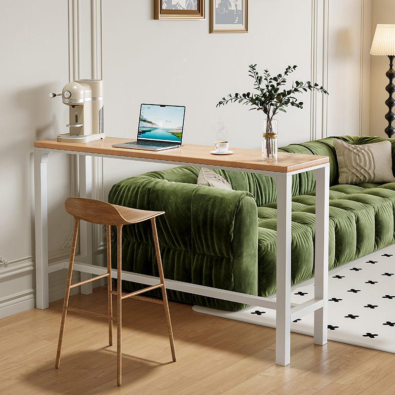 实木松木吧台桌面板定制家用阳台沙发边靠墙置物架长条桌木板台面