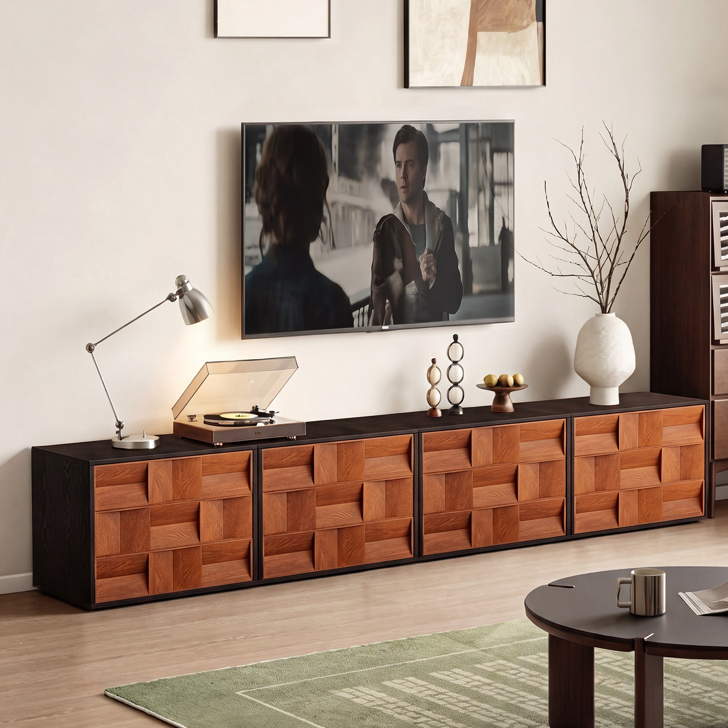 中古风模块化电视柜斗柜组合收纳图片