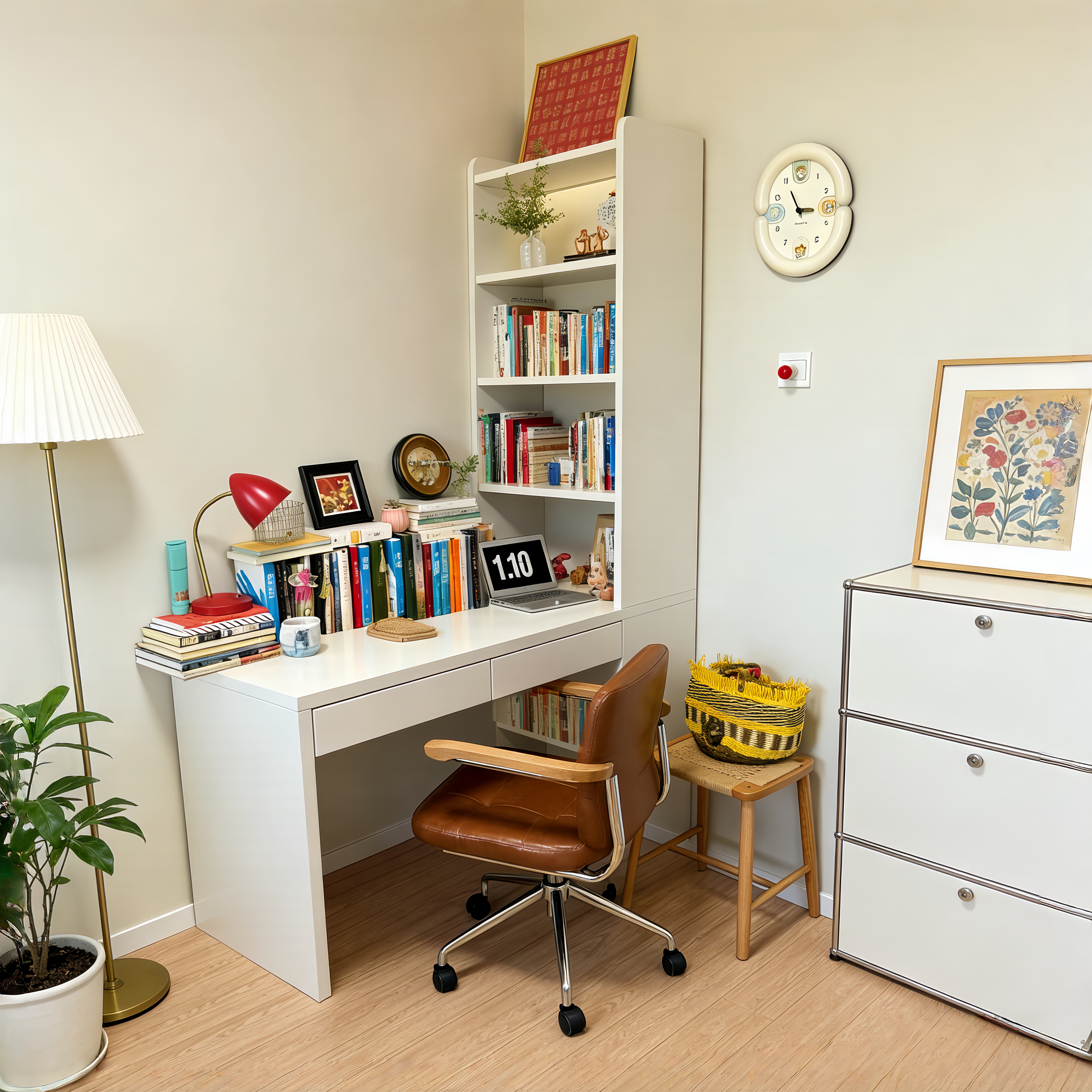 书柜一体实木书桌家用卧室学生写字桌子学习桌书房书架转角电脑桌,住宅家具,电脑桌,淘宝优惠券,粉丝福利购,淘宝优惠卷