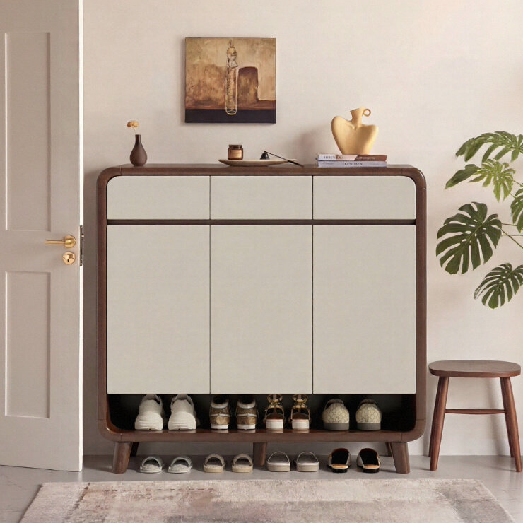 鞋柜家用门口入户2025新款实木走廊入门楼道外玄关柜一体靠墙收纳,住宅家具,鞋柜,淘宝优惠券,粉丝福利购,淘宝优惠卷