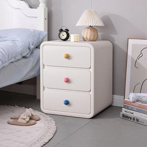 奶油风床柜实木卧室床头柜