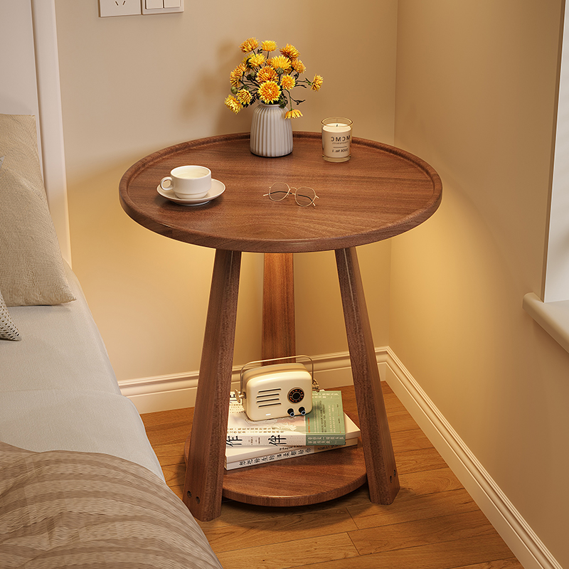 实木床头小边几家用床头柜置物架