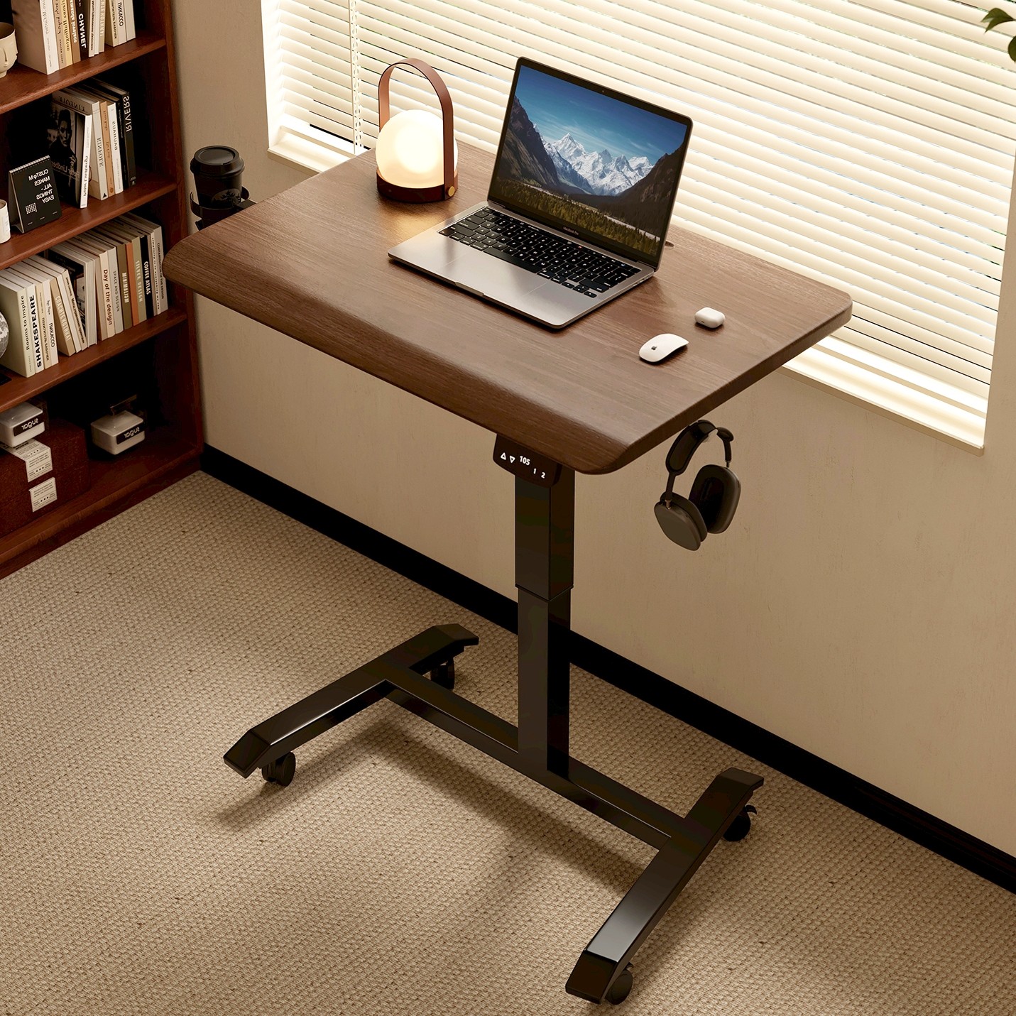 电动升降桌智能移动电脑桌小型家用办公桌小尺寸书桌站立式工作台