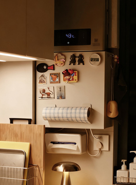 热水器遮挡箱白色磁吸燃气管下方遮挡罩厨房遮丑免打孔墙上置物架