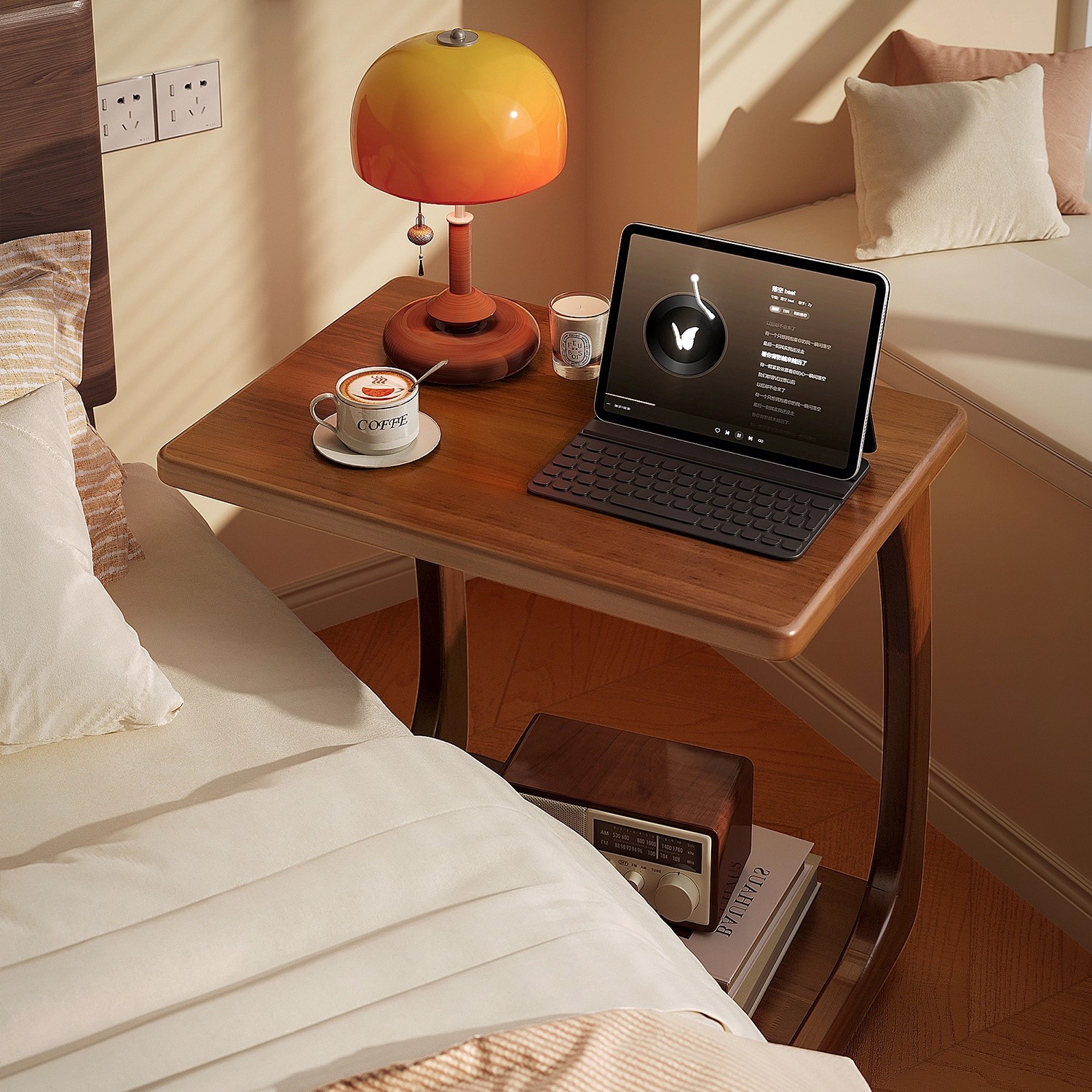 可移动床头桌小边几桌子卧室家用沙发小户型实木茶几床边置物架