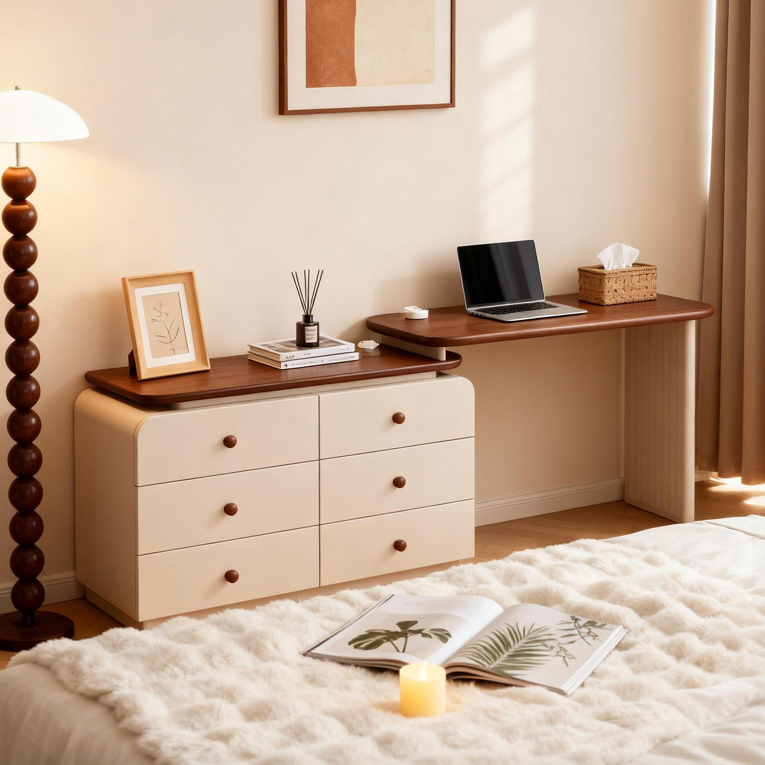 100%ENF级实木芯环保烤漆梳妆台