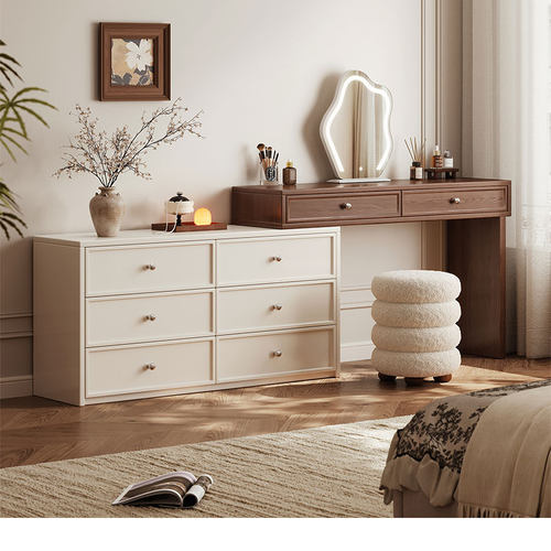 秋野•中古风床尾实木梳妆台斗柜