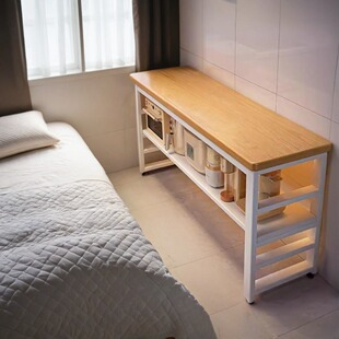 卧室床边桌书桌墙边小窄桌子多层储物柜出租房多功能桌子小电脑桌