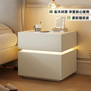 实木床头柜家用卧室2025爆款 轻奢高级感奶油风小型床边收纳柜智能