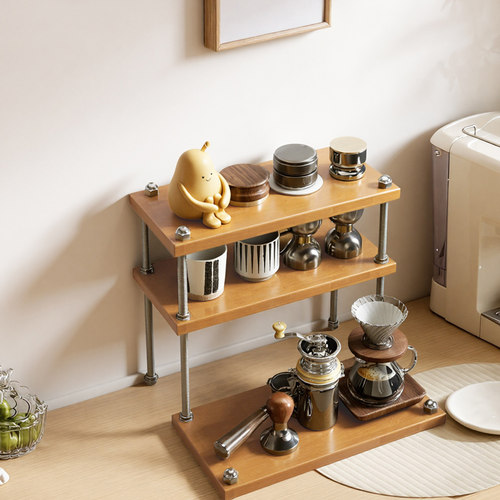 实木阶梯式杯架茶杯咖啡杯整理架