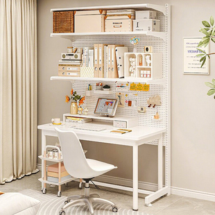 洞洞板置物架书架书桌上桌面学习桌书本收纳货架展示立式落地架子