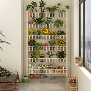 花架置物架阳台铁艺不占空间花盆托架落地新型挂墙自然客厅植物墙