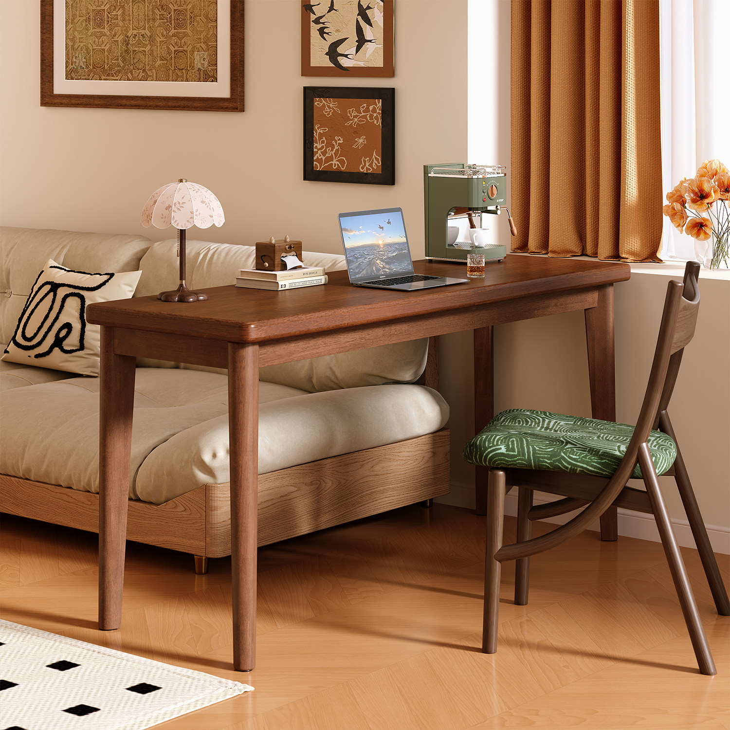 实木长条桌家用不占地方的书桌客厅窄款吧台桌沙发边隔断电脑桌子