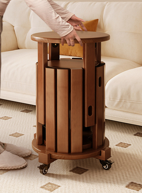 实木凳子可叠放高凳子家用叠叠乐圆凳备用板凳餐桌凳结实耐用椅子