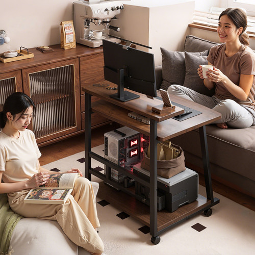 小型电脑桌台式家用可移动床边桌
