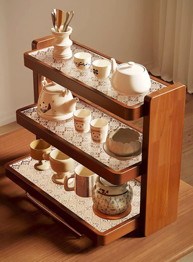 实木杯架复古杯子收纳架餐桌台面茶杯咖啡杯水杯架子餐边柜置物架