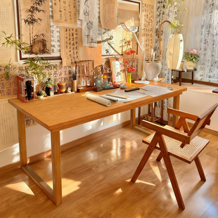 书房书桌实木大长书桌家用现代简易毛笔字书法桌专用写字桌工作台