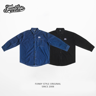 FunkyStyle嘻哈街舞蹈服装牛仔衣外套百搭牛仔裤子popping男女潮