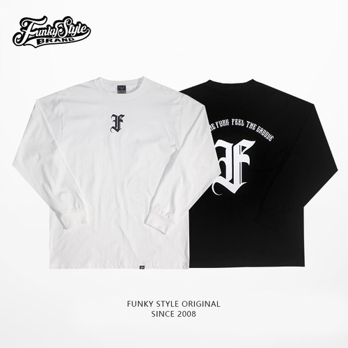 FUNKYSTYLE原创国潮牌男装T恤长袖街舞HIPHOP西海岸宽松OVERSIZE