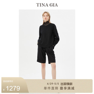 TINA 秋冬上衣毛衣打底毛针织衫 GIA天纳吉儿羊毛保暖宽松女装