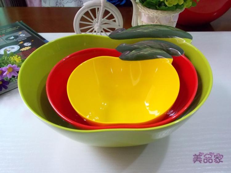 出口单 欧式密胺加厚水果盘糖果零食干果盘家用客厅苹果造型果盘