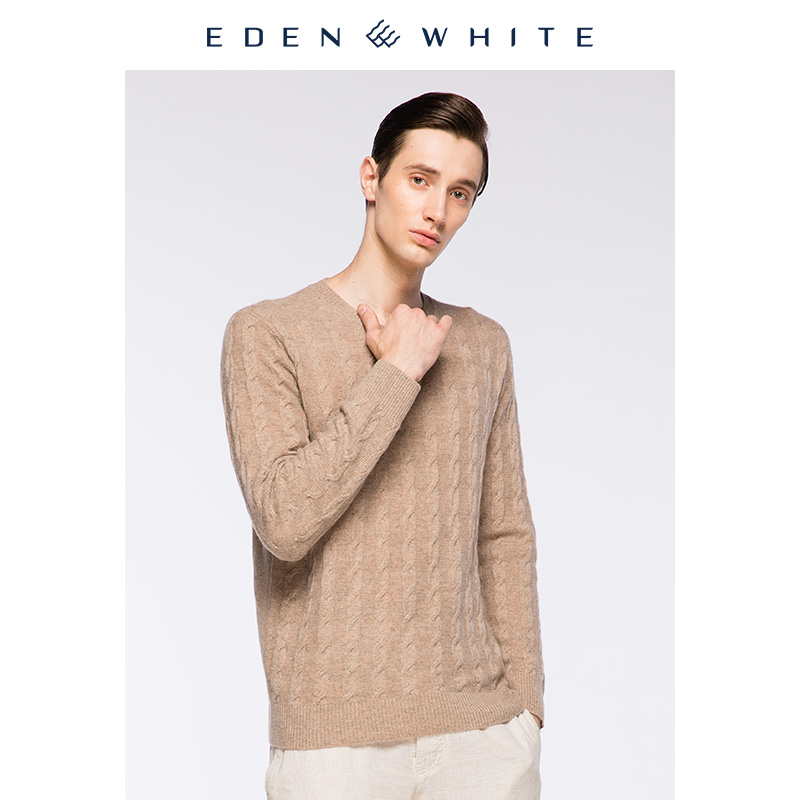 圣雪绒冬季新品100%男休闲针织衫