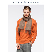 圣雪绒秋冬新款 100%山羊绒驼褐竖条纹流苏围巾