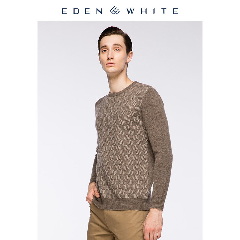 圣雪绒秋冬新款纯羊绒衫男圆领几何纹理提花加厚针织套衫,男装,针织衫/毛衣,淘宝优惠券,粉丝福利购,淘宝优惠卷